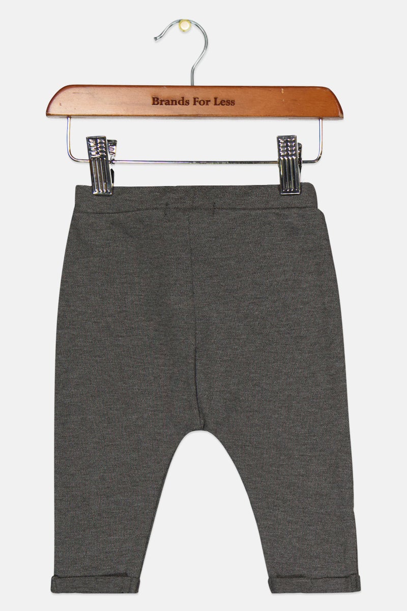 guppy Toddlers Boy Drawstring Plain Sweatpants, Grey - Image 3